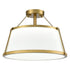 Drum Ceiling Light Semi Flush Mount Gold Finish Dimmable LED Light